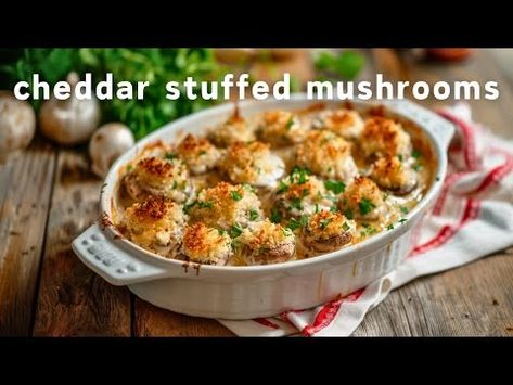 How to make LONGHORN STEAKHOUSE'S | Cheddar Stuffed Mushrooms - Restaurant Recipe Recreations - YouTube Longhorn Stuffed Mushrooms, Longhorn Stuffed Mushrooms Recipe, White Cheddar Stuffed Mushrooms, Stuffed Mushrooms With Cheese, Mushrooms With Cheese, Steakhouse Mushrooms, Longhorn Steakhouse Recipes, Easy Stuffed Mushroom Recipe, Longhorn Parmesan Crusted Chicken