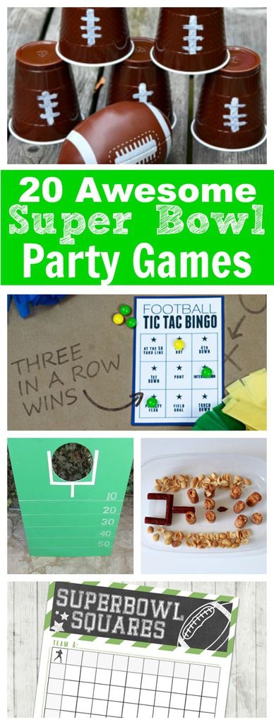 20 AWESOME Super Bowl Party Games Super Bowl Party Games, Super Bowl Activities, Diy Super Bowl, Superbowl Party Games, Super Bowl Decorations, Birthday Games For Adults, Superbowl Game, Home Party Games, Football Theme Party