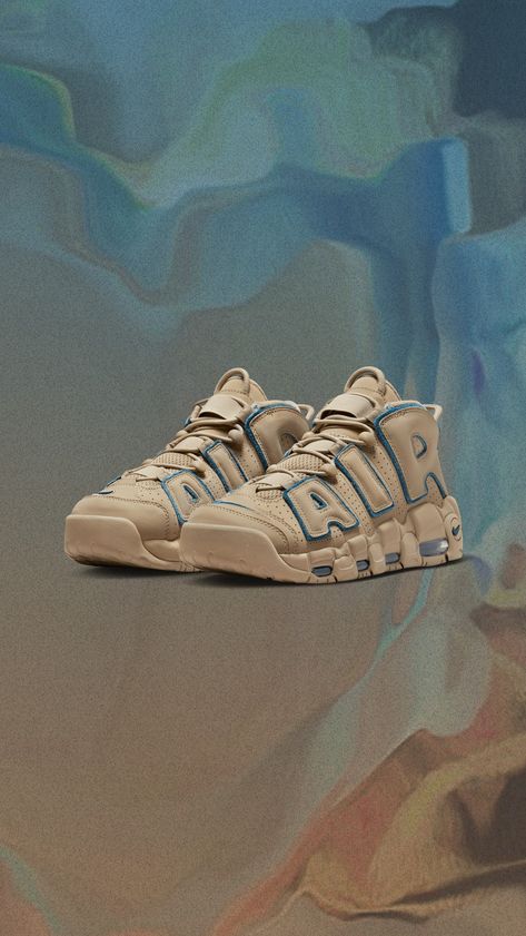 Nike embraces the change of seasons with the Air More Uptempo 'Limestone' consisting of an all-over tan upper with 'Valerian Blue' suede trimming - releasing this Thursday, 10/20. Enter the draw: https://feature.com/products/nike-air-more-uptempo-96-limestone-valerian-blue Nike Air Umptempo, Nike Air Untempo, Nike Air More Uptempo 96 Outfit, Nike More Uptempo Shoes, Nike Air Uptempo Shoes Outfit, More Uptempo Outfit, Air Uptempo Nike, Nike Air More Uptempo Outfit, Nike Air Uptempo Shoes