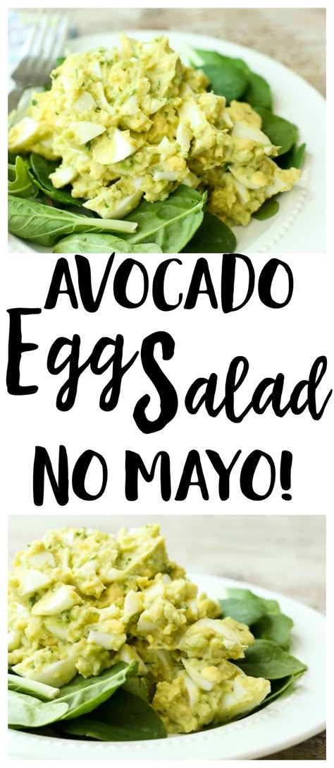 Egg Salad Recipe No Mayo, Avocado Egg Salad Recipe, Avocado Egg Recipes, Avocado Dessert, Recipe Low Carb, Paleo Gluten Free Recipes, Low Carb Recipe, Keto Lunch Ideas, Avocado Egg Salad