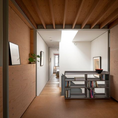 Cork Floor, Riverside House, Glazed Brick, Plywood Walls, Weathering Steel, Two Storey House, Narrow House, Laminated Glass, Cork Flooring