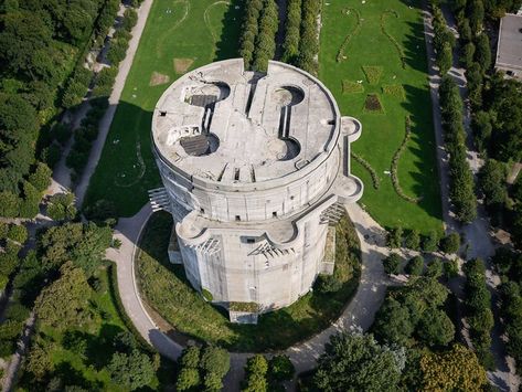 37 images of the massive German Flak Towers Flak Tower, Military Bunkers, The Secret World, Aerial Photo, Military Equipment, Military History, Aerial View, Vienna, Berlin