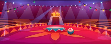 Arena de circo estágio redondo clássico ... | Free Vector #Freepik #freevector #circle #family #light #cartoon Round Stage, Gacha Backgrounds Outside, Circus Background, Gacha Backgrounds, Family Theme, Scenery Background, Circus Art, The Circus, Cartoon Background