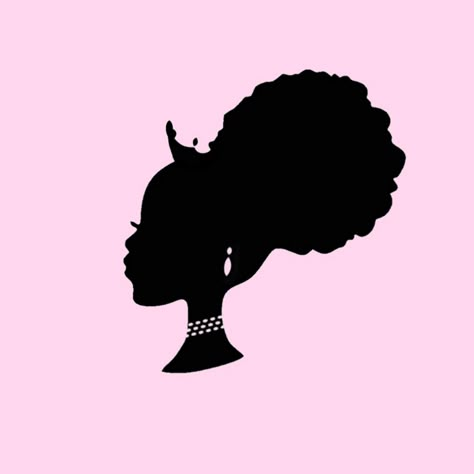 edited by me!♡ Afro Barbie Silhouette, Black Mermaid Illustration, Fun Keyboards, African American Silhouette Black Women, Black Woman Butterfly Art, Girl Illustrations, Afro Svg Black Women, Pink Glamour, Wallpaper Inspiration