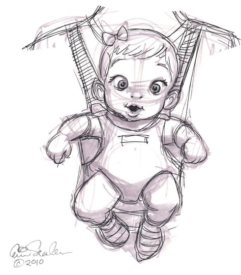 The Ol' Sketchbook: April 2010 Baby Sketch, Cartoon Kunst, Tumblr Drawings, Character Design Cartoon, Desen Realist, Drawing Hair, Cartoon Elephant, Boy Drawing