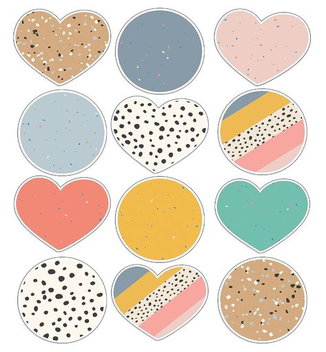 Carson Dellosa We Belong 12 pc Jumbo Boho Heart and Dot Bulletin Board Cutouts, Colorful Hearts and Black and White Leopard Print Classroom Cutouts for Bulletin Board Decorations and Classroom Décor Daycare Supplies, White Classroom, Cubby Tags, Neutral Classroom Decor, Bulletin Borders, Carson Dellosa, Pattern Activities, Bulletin Board Decor, Board Decoration