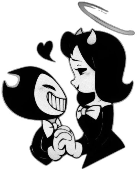 Alice And Bendy, Bendy X Alice, Alice Angel, Bendy And The Ink Machine, Creepy Cute, Cutie Patootie, Coloring Pages, Tattoos, Art