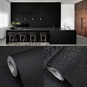 Black Wallpaper Peel and Stick Wallpaper Solid Black Contact Paper for Cabinets Black Matte Wallpaper Self-Adhesive Removable Wallpaper for Bedroom Bathroom Wallpaper Waterproof Vinyl 15.7" X 78.7" Black Contact Paper, Solid Black Wallpaper, Wallpaper Cabinets, Matte Wallpaper, Wallpaper For Bedroom, Wallpaper Waterproof, How To Install Wallpaper, Diy Wallpaper, Peel And Stick Tile