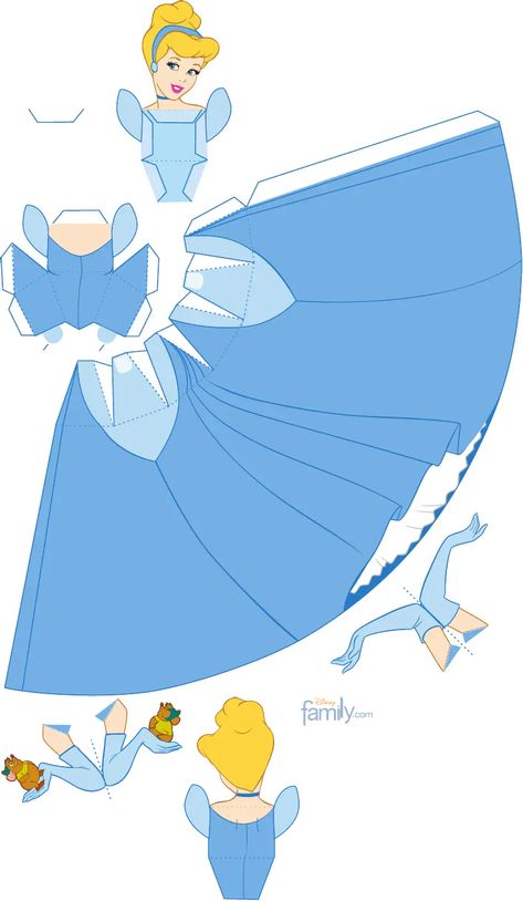 Cinderella - Cinderela para Recortar e Montar 3D | PDF Cinderella Papercraft, Paper Toy Disney, Realistic Disney Princess, Princess Paper Dolls Printable, Princess Coloring Sheets, Disney Paper Dolls, Princess Paper Dolls, Princess Crafts, Princess Printables