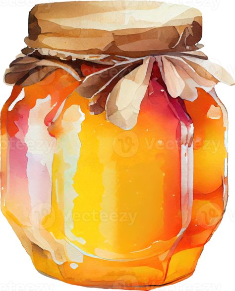 Watercolor Honey Jar Honey Jar, Marker Drawing, Alcohol Markers, Art Class, Oil Pastel, Free Png, Art Day, Colored Pencils, Coloring Books