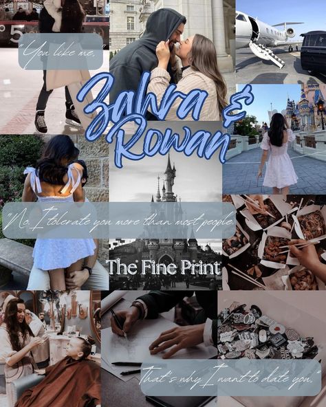 ✨Book Review✨ The Fine Print by Lauren Asher 5/5 ⭐️ The Fine Print is the first book I read from Lauren Asher. I absolutely loved it! The Fine Print is the first book in the Dreamland Billionaires series and it follows Rowan and Zahra. When Rowan, Declan, and Cal’s grandfather pass away, he leaves each of them a task to complete in order to receive their inheritance. Rowan is tasked with bringing new life into Dreamland - the theme park their grandfather created. Rowan hates that he has t... Zahra Gulian And Rowan Kane, Rowan And Zahara, The Fine Print Quotes, Lauren Asher The Fine Print, The Fine Print Zahra Gulian, Rowan And Zahra The Fine Print Quotes, The Fine Print Rowan Zahra, The Fine Print Rowan And Zahra, Zahra The Fine Print