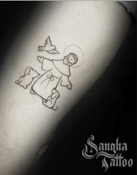 São Francisco *-* St Francis Tattoo Design, St Francis Tattoo, Catholic Crafts, Sao Francisco, Leh, Anime Tattoos, St Francis, Deathly Hallows Tattoo, Future Tattoos