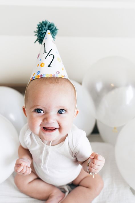 6 Month Cake Half Birthday Photoshoot, Six Month Birthday Photoshoot, Half Birthday Ideas 6 Months, 6 Month Half Birthday Ideas, Half Birthday Quotes, Half Dozen Birthday Photo, Baby Half Birthday Photoshoot, 6 Month Baby Photo Shoot, Half A Year Birthday Baby 6 Months