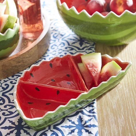 Pin for Later: 36 Essentials For the Ultimate Summer Pool Party  Pier 1 Imports Watermelon Wedge Divided Serving Dish ($20) Watermelon Wedge, Tanah Liat, Summer Pool Party, Keramik Design, Pottery Crafts, Summer Pool, Ceramics Pottery Art, Cute Kitchen, Ceramics Projects