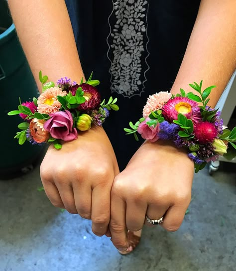 Corsage | Local Color Flowers Baltimore | Flickr Hand Corsage Wristlets, Non Rose Corsage, Bridesmaids Corsages Instead Of Bouquet, Ring Corsage Homecoming, Prom Corsage And Boutonniere 2023, Corsage Prom Unique, Copper Colored Flowers, Bright Wrist Corsage, 2024 Prom Corsage