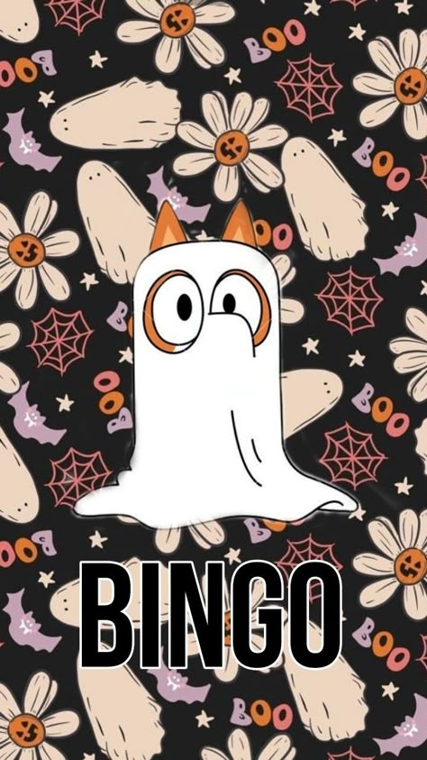 Bluey Fall Wallpaper, Bluey Halloween Wallpaper, Bluey Classroom, Bluey Backgrounds, Bluey Shoes, Bingo Wallpaper, Bluey Invite, Halloween Backrounds, Wallpaper October