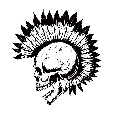 Skull with mohawk by Kotliar Ivan Skull With Mohawk, Skulls Tattoo, Tattoos Men, Football Helmet, Skull Tattoos, Sugar Skull, Tattoos For Guys, Creative Professional, Skeleton