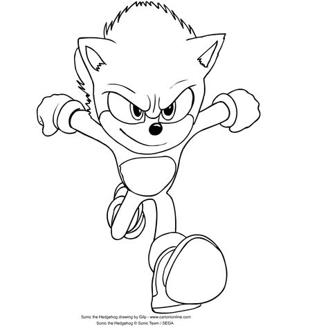 Sonic the Hedgehog coloring page - Drawing 1 Hedgehog Coloring Page, Sonic The Hedgehog Coloring Pages, Sonic The Hedgehog Coloring, Sonic Coloring, Hedgehog Colors, Movie Sonic, How To Draw Sonic, Super Mario Coloring Pages, Hedgehog Drawing