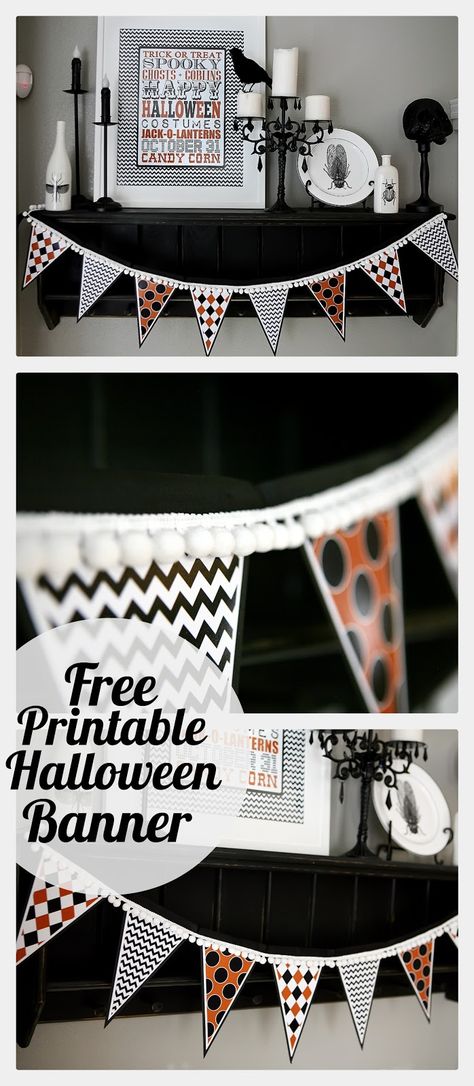 Printable Halloween Banner Printable Halloween Banner, Halloween Subway Art, Imprimibles Halloween, Diy Crafts Ideas, Free Printable Halloween, The Mantle, Halloween Garland, Halloween Banner, Printable Halloween