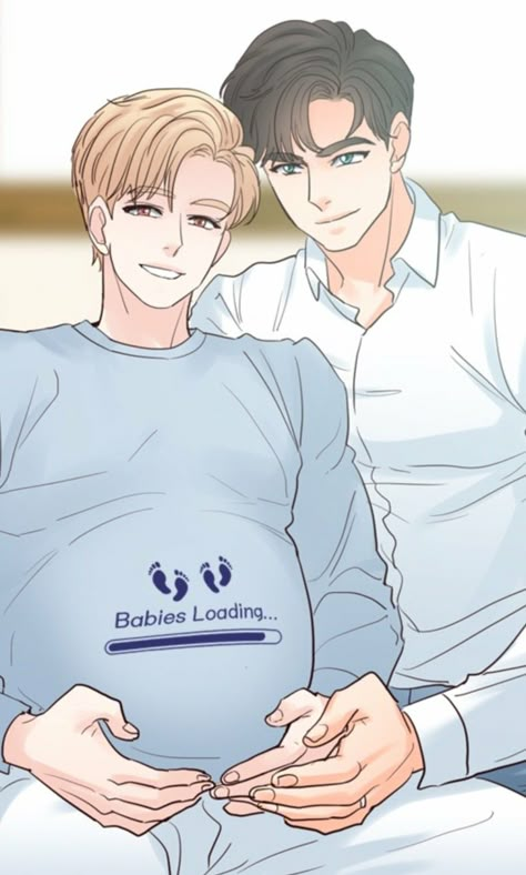 Birth Manga, Anime Pregnant, Mpreg Anime, 19 Days Characters, Anime Siblings, Father And Baby, Anime Family, Anime Child, Manga Cute