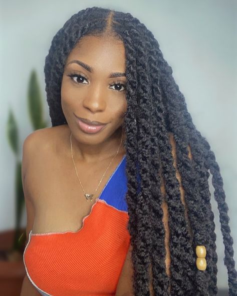 Long Twist Braids, Marley Twist Hairstyles, Afro Twist Braid, Marley Twist, Short Box Braids Hairstyles, Big Box Braids Hairstyles, Marley Hair, Goddess Braids Hairstyles, Marley Twists