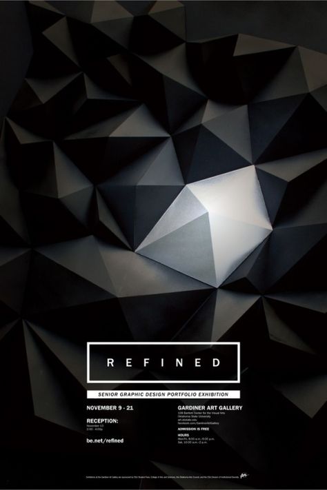 REFINED Exhibition via Behance University Design, Affinity Designer, Oklahoma State, Exhibition Poster, Design Graphique, Graphic Design Typography, Visual Design, Editorial Design, Graphic Design Inspiration