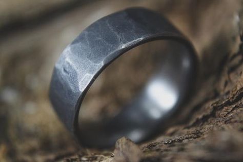 Titanium Mens Ring, Mens Wedding Bands Hammered, Redacted Audio, Organic Wedding Band, Textured Gold Ring, Hammered Wedding Bands, Titanium Rings For Men, Den Ideas, Titanium Wedding Band