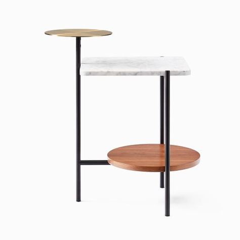 Modern Side Tables & End Tables | West Elm Walnut Shelves, Pedestal Side Table, Solid Wood Side Table, Rustic Side Table, Dining Stools, White Side Tables, Marble Side Tables, Side And End Tables, Drink Table