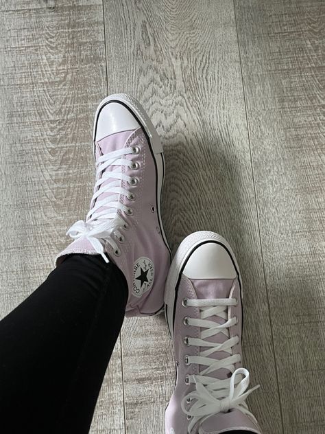 Violet Converse, Light Purple Converse, Purple Converse, Tour Outfits, White Converse, Purple Butterfly, Converse High Tops, Chuck Taylor Sneakers, Christmas Wishlist