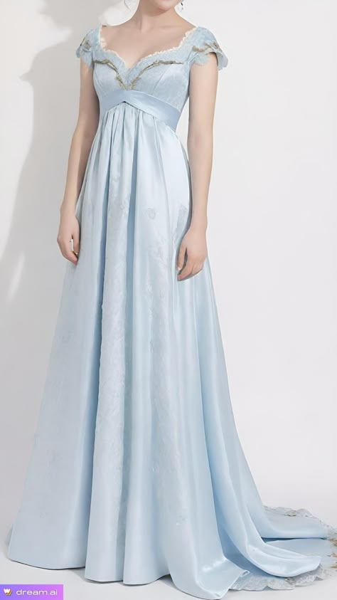 Brigerton Inspired Dresses, Regency Dress Blue, Bridgertons Outfit, Brigerton Outfit Inspired Gown, Regency Inspired Dress, Blue Bridgerton Dress, Bridgerton Blue Dress, Bridgerton Dresses Inspired Party, Bridergton Outfit