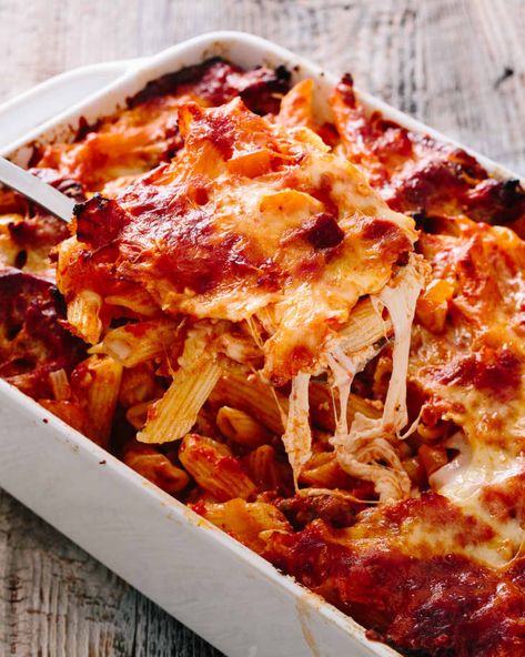 Recipe: Italian Sausage and Peppers Baked Ziti | The Kitchn Recipe Italian Sausage, Italian Sausage And Peppers, Baked Ziti With Sausage, Recipe Sheet, Ziti Recipes, Baked Ziti Recipe, Recipe Italian, Baked Casserole, Sausage And Peppers