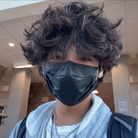 Messy Fluffy Hair Guy, Man With Fluffy Hair, Black Shaggy Hair Men, Messy Black Hair Guy, Black Fluffy Hair Boy, Akuma Aesthetic, Messy Male Hair, Long Hair Styles Men Curly, Boy Messy Hair