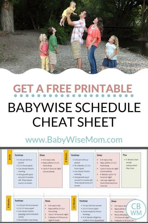 Get a free printable Babywise schedule cheat sheet. Babywise PDF printable file so you know what to expect for baby’s first year. Know all about baby naps, baby feedings, and baby schedule. #babywise #babysleep #babyschedule Babywise Schedule, Moms On Call, Gentle Sleep Training, Baby Wise, Baby Feeding Chart, Sleep Training Methods, Sleep Book, Newborn Schedule, Baby Feeding Schedule