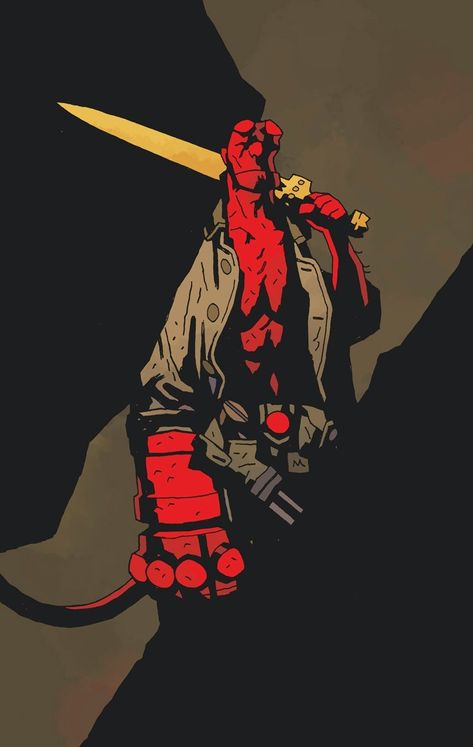 Hellboy-Figure-Artwork Hellboy Wallpaper, Geeky Wallpaper, Hellboy Comic, Hellboy Tattoo, Mike Mignola Art, Hellboy Art, Draw Comics, Mike Mignola, Indie Comic