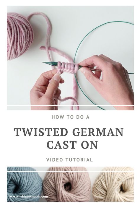 Twisted German Cast On Knitting, German Twisted Cast On Tutorials, German Twisted Cast On, Knitting Cast On, Stretchy Cast On Knitting, Knitting Doodles, Provisional Cast On Knitting, Knitting Tricks, Knitting Lessons