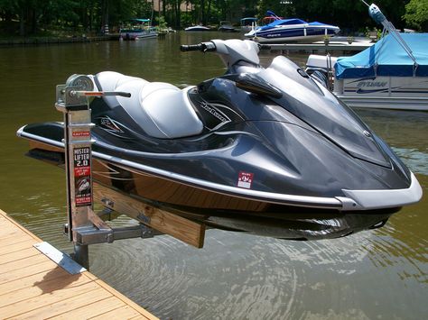 Mr. Lifter Jet Ski Watercraft lift from American Muscle Docks Jet Ski Lift, Jet Ski Dock, Lake Dock, Lakefront Living, Ski Boats, Boat Lift, Jetski, Landscape Materials, Boat Dock