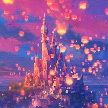 Tangled Castle, Lanterns Floating, Rapunzel Castle, Tangled Tower, Tangled Painting, Kinkade Disney, Thomas Kinkade Disney, Mother Gothel, Disney Frames