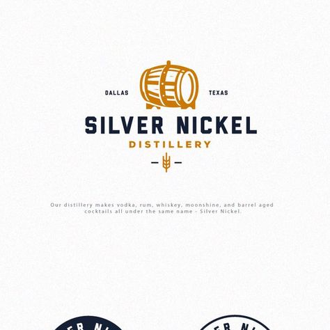 Distillery Logo Design, Distillery Logo, Venue Branding, Cocktail Logo, Whiskey Distillery, Double Barrel, Corporate Identity, Logo Design Contest, Custom Logo Design