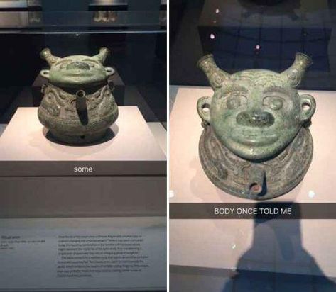 ancient jar or acient face 🤔 | #MemeHistory | Know Your Meme Movie Intro, Funniest Snapchats, Shrek Memes, Laugh Till You Cry, Straight Face, Some Body, Film History, Fresh Memes, Try Not To Laugh