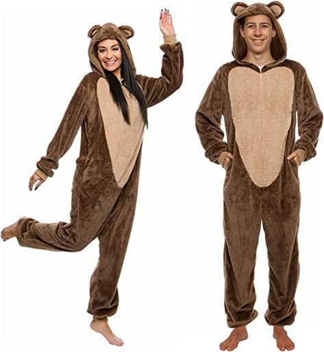 Animal Halloween Costume, Teddy Bear Onesie, Animal Halloween Costumes, Womens Onesie, Onesie Costumes, Animal Onesie, Animal Pajamas, Suit Costume, Union Suit