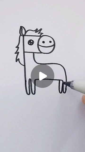 Hype Sketch on Instagram: "Step-by-Step Horse Drawing Tutorial for Beginners  #HorseDrawingTutorial #BlackPenArt #EasyDrawingGuide #LearnToDraw #ArtTutorial #SketchingMadeEasy #PenAndPaperArt #DrawingHorses #ArtisticSkills #DIYArt" Drawing Of A Horse Easy, Draw Horse Easy Kids, Horse Step By Step Drawing, Drawing Horses Step By Step, Easy Drawings Horse, How To Draw Horses Step By Step Easy, Easy Horse Drawing Step By Step, How To Draw Horses Step By Step, How To Draw Farm Animals