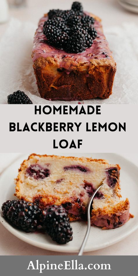 Blackberry Glaze, Moist Lemon Pound Cake, Lemon Bread Recipes, Blackberry Lemon, Blackberry Recipes, Fluffy Cake, Lemon Bread, Lemon Loaf, Dessert Bread