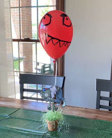 Plants Vs Zombies Centerpieces, Plants Vs Zombies Birthday Party Ideas, Zombie Birthday Party Decorations, Zombies Birthday Party, Zombie Decorations, Plants Vs Zombies Birthday Party, Zombie Birthday Parties, Zombie Birthday, Nerf Party