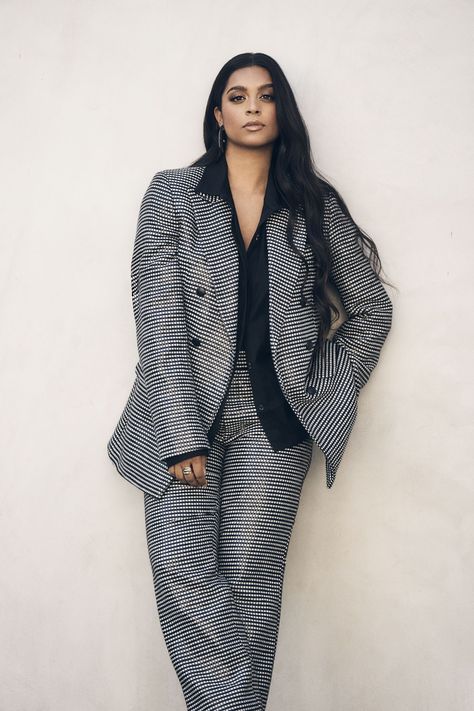 Celebs In Suits Women, Celebrities In Salwar Suits, Female Celebrities In Suits, Lilly Singh Outfits, Be A Triangle Lilly Singh, Lily Singh, A Seat At The Table, Seat At The Table, Lilly Singh