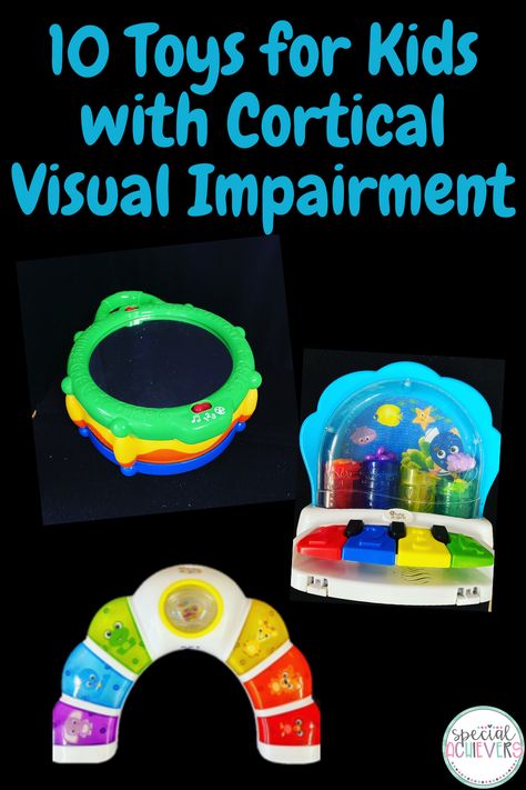 Are you looking for engaging toys for children with CVI? This blog post shares my 10 favorite CVI-friendly toys to keep kids engaged and interested in the toys they play with! Cortical Vision Impairment Activities, Sensory Tent, Cortical Vision Impairment, Cvi Activities, Stimulation Activities, Cortical Visual Impairment, Tactile Activities, Tactile Learning, Visual Impairment