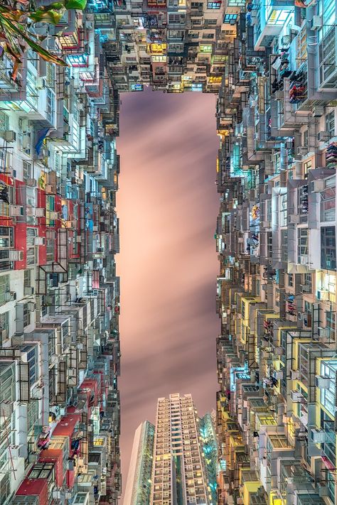 Looking upward at the now famous monster building, a typical example of dense apartments construction, in Quarry Bay, Hong Kong.. Original public domain image from Wikimedia Commons | free image by rawpixel.com Hong Kong Bucket List, Painting Advertising, Monster Building, Quarry Bay, Office Mural, Poster Collage, Collage Painting, Famous Monsters, Image Painting