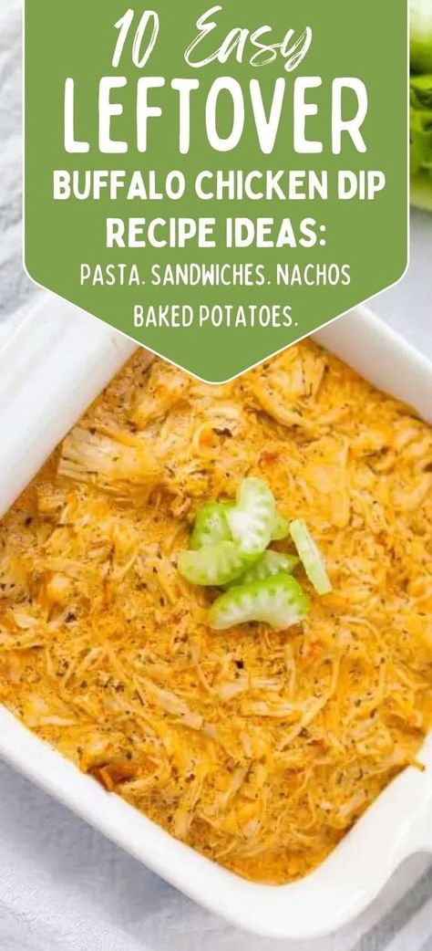 This spicy, cheesy, delicious dip doesn’t deserve a future in the back of your refrigerator! Learn the 10 Best Ways To Use Leftover Buffalo Chicken Dip so you can repurpose it into exciting meals that will leave you hoping for leftovers after every party! Use it for sandwiches, wraps, quesadillas, baked potatoes and more! Leftover Buffalo Chicken Dip, Buff Chicken Dip, Keto Beginner, Buffalo Chicken Dip Recipe, Sandwiches Wraps, Beginner Recipes, Hiking Food, Chicken Appetizers, Chicken Burritos