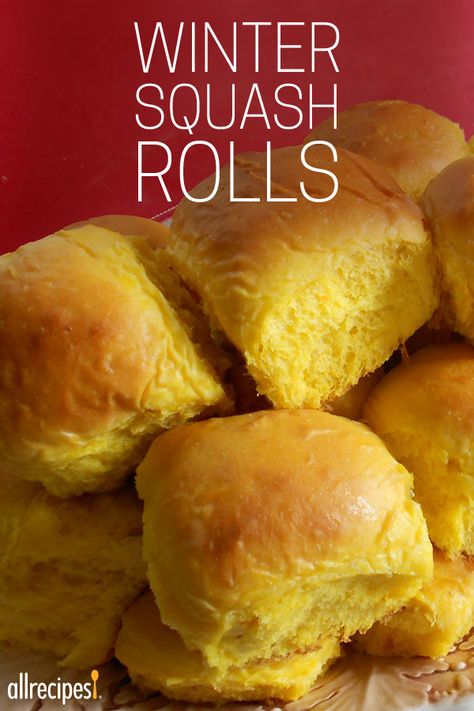 Winter Squash Rolls | Use butternut squash, acorn squash, pumpkin, delicata squash, or other winter squash to make these soft, golden dinner rolls. Squash Rolls, Squash Dinner, Best Butternut Squash Recipe, Buttercup Squash, Dinner Roll, Delicata Squash, Baked Rolls, Butternut Squash Recipes, Perfect Dinner