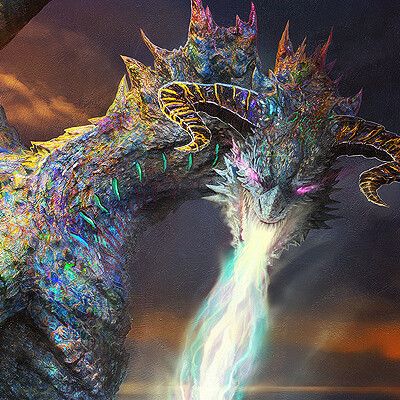 Opal Dragon, Yuliya Zabelina on ArtStation at https://www.artstation.com/artwork/Ga1YJW Opal Dragon, Gem Dragon, Undead Knight, Mystical Dragon, Evil Dragon, Monster Ghost, Ghost Spirit, Elemental Dragons, American Dragon