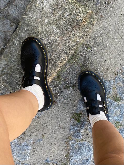 mary janes, cute shoes, docs, doc martens mary janes, black shoes, summer shoe inspo, mary jane outfits Doc Mary Janes, Mary Jane Docs, Mary Jane Doc Martens, Jane Outfits, Doc Martens Mary Janes, Festival Fits, Closet Wishlist, Summer Shoe, School Things